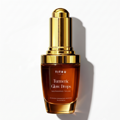 Titru Turmeric Glow Drops – turmeric face oil, a modern Nalpamaradi Tailam