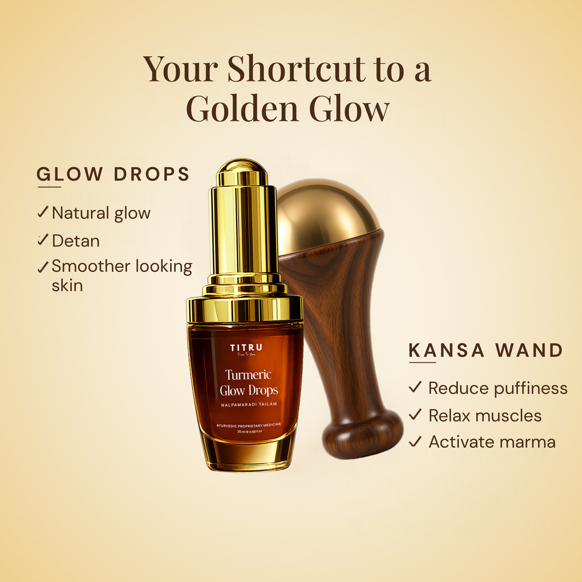 Face Ritual Set (Turmeric Glow Drops + Kansa Wand Gift Box)