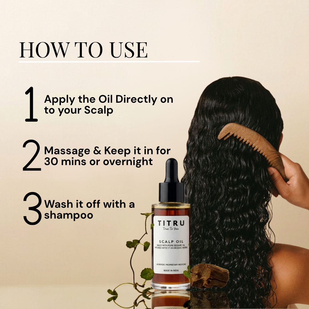 Titru Scalp Oil, slow-infused over four days
